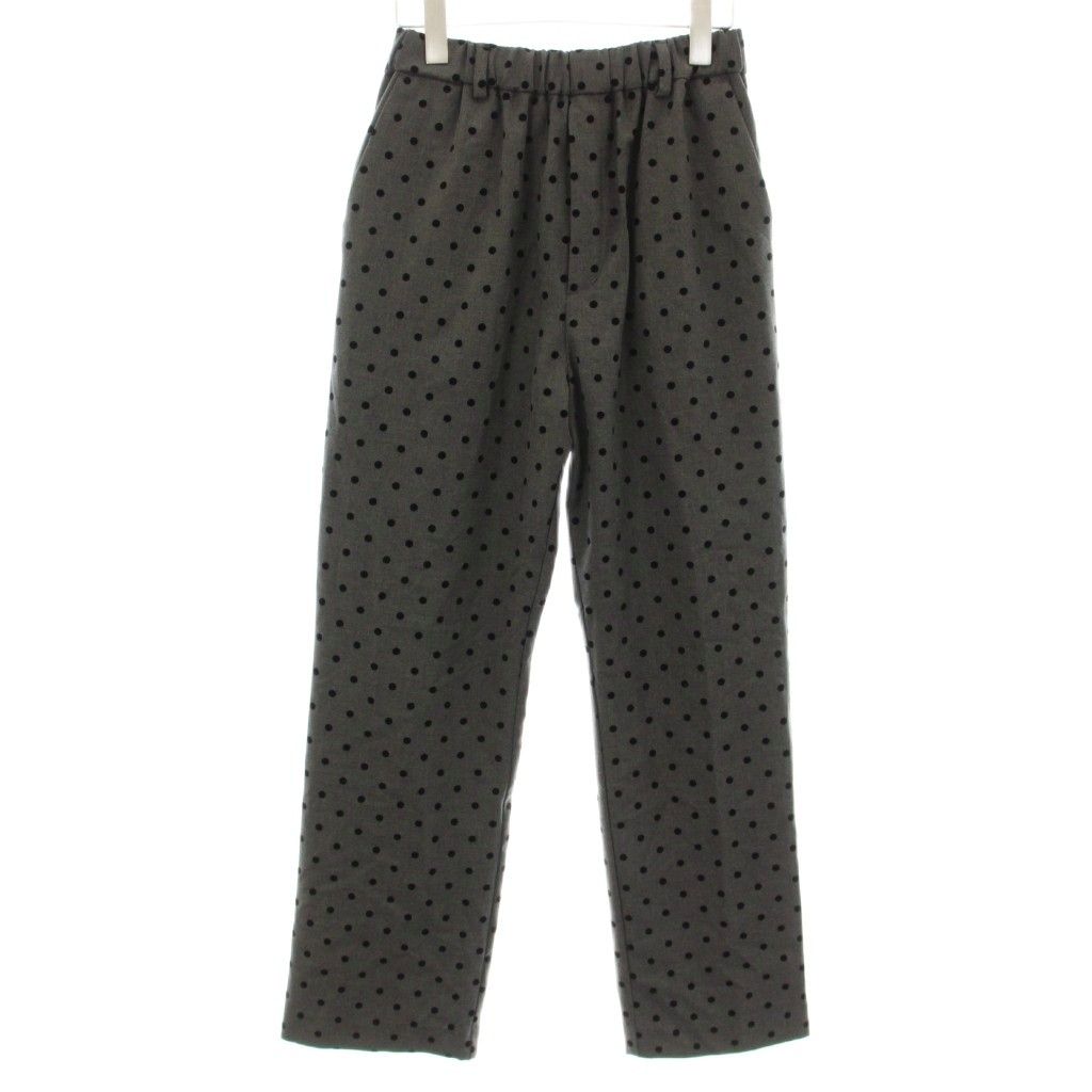 スローブ イエナ SLOBE IENA  24AW CIRCULATE WARM pants サーキュレートウォームパンツ イージー ドットフロッキープリント 36 グレー 黒 ブラック 24030912602040 /KU