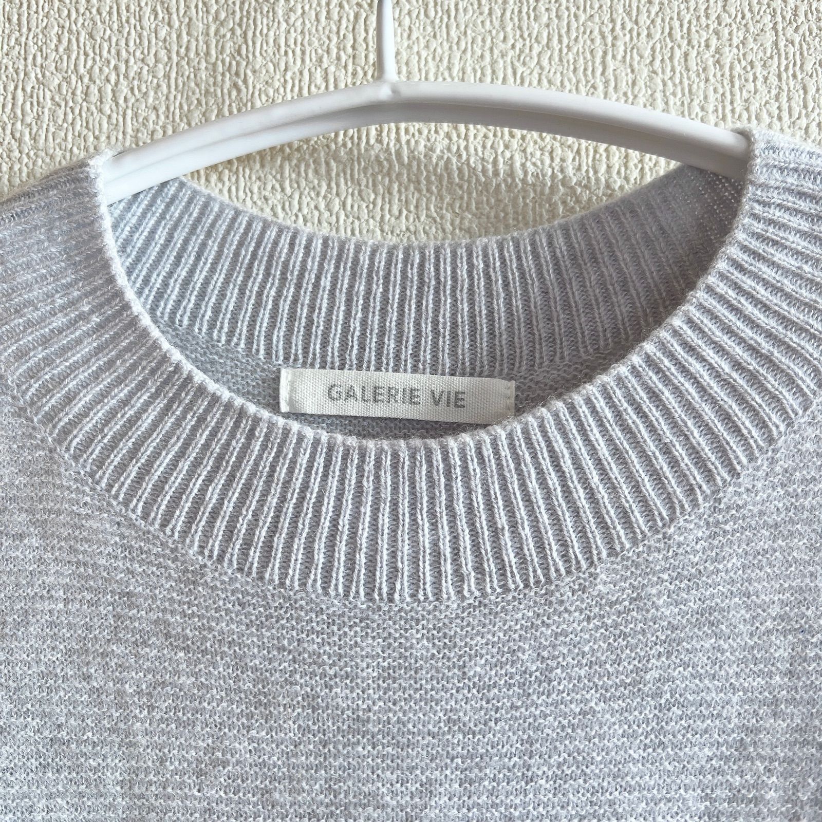 【GALERIE VIE】カシミヤコットン ビルドネックプルオーバー カシミヤコットン ビルドネックプルオーバー （ニット・セーター