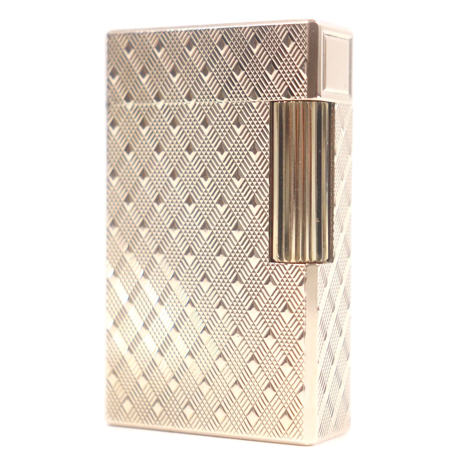 外装極美品□Dupont デュポン ライン1 ロング ダイヤモンド柄 スクエア  