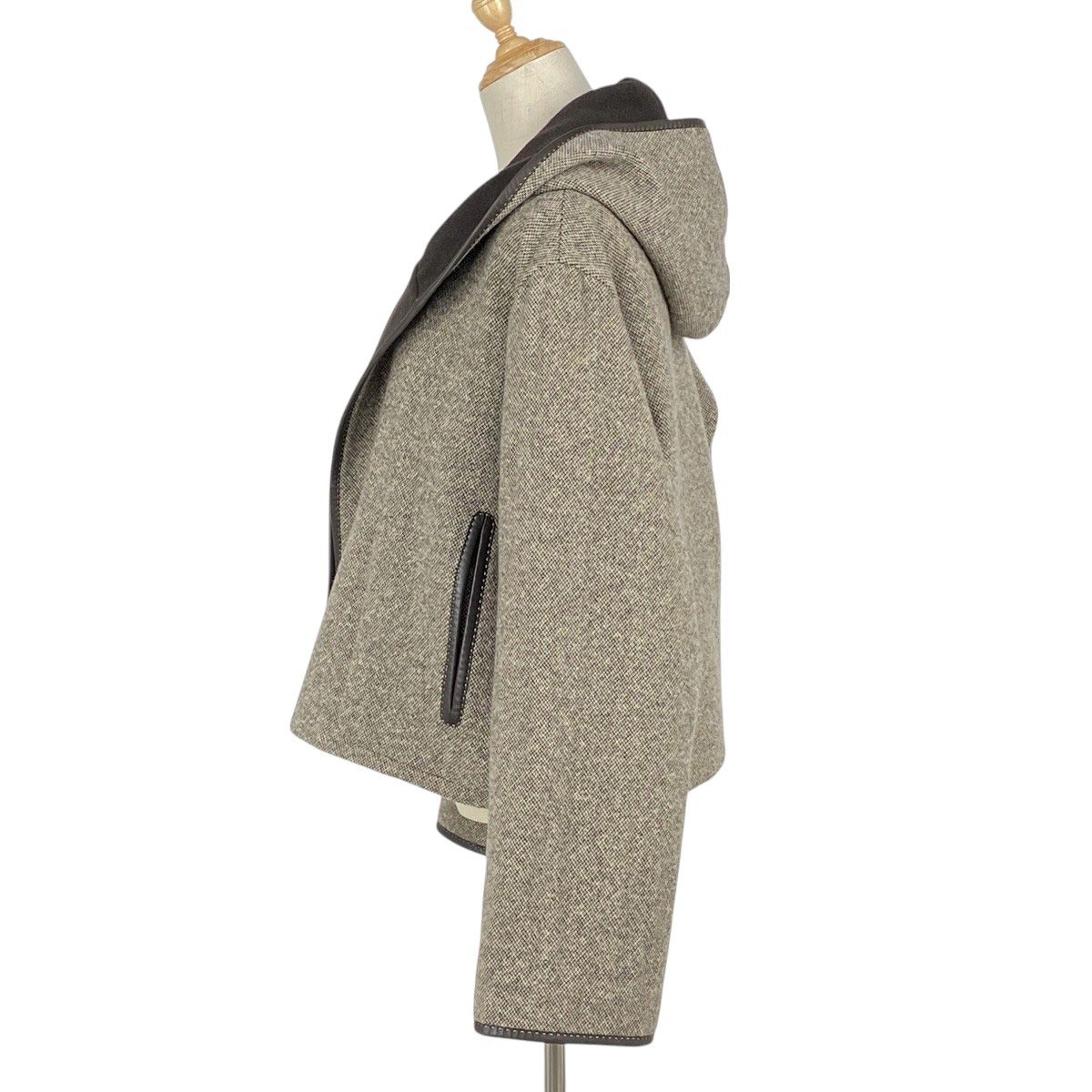 エルメス HERMES リバーシブル ショートコート フード コート