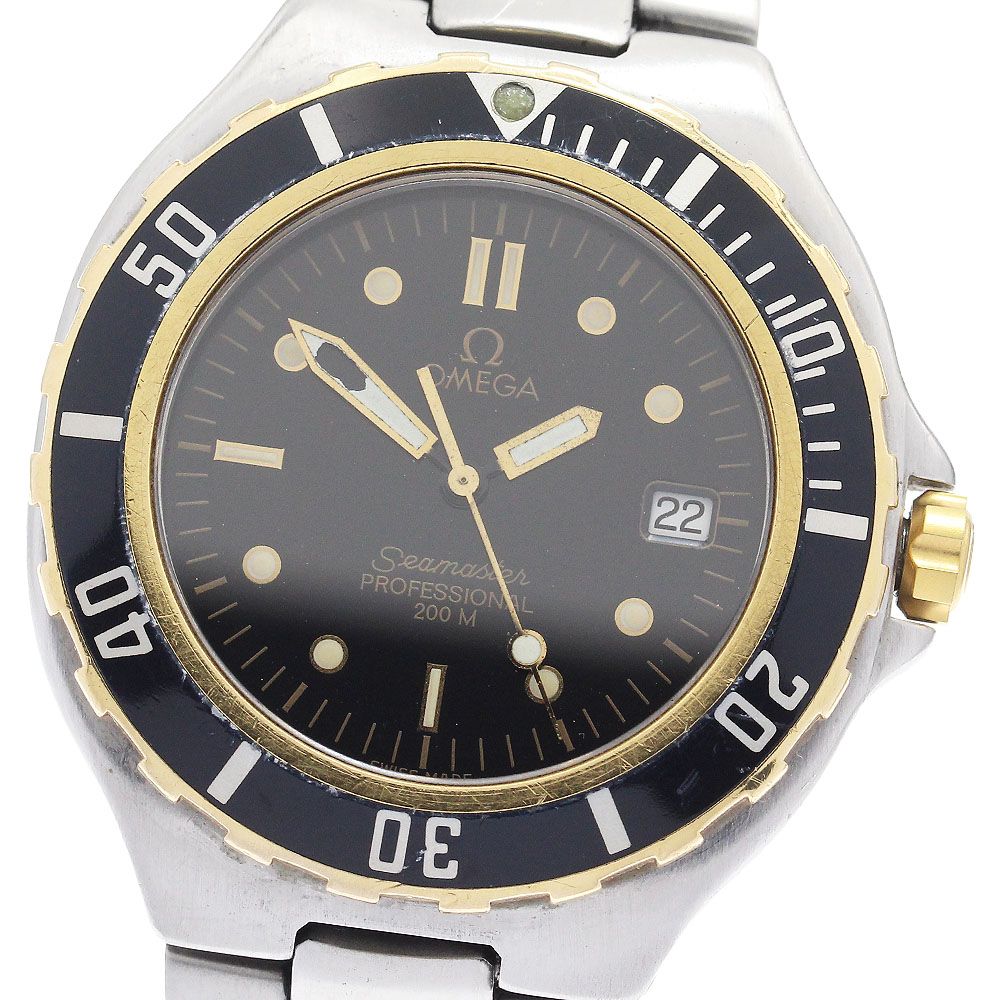 オメガ OMEGA シーマスター200 デイト YGベゼル クォーツ メンズ_902938