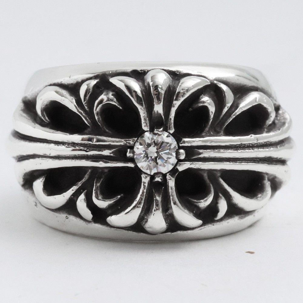 9号 CHROME HEARTS フローラルクロスリング with パヴェ1