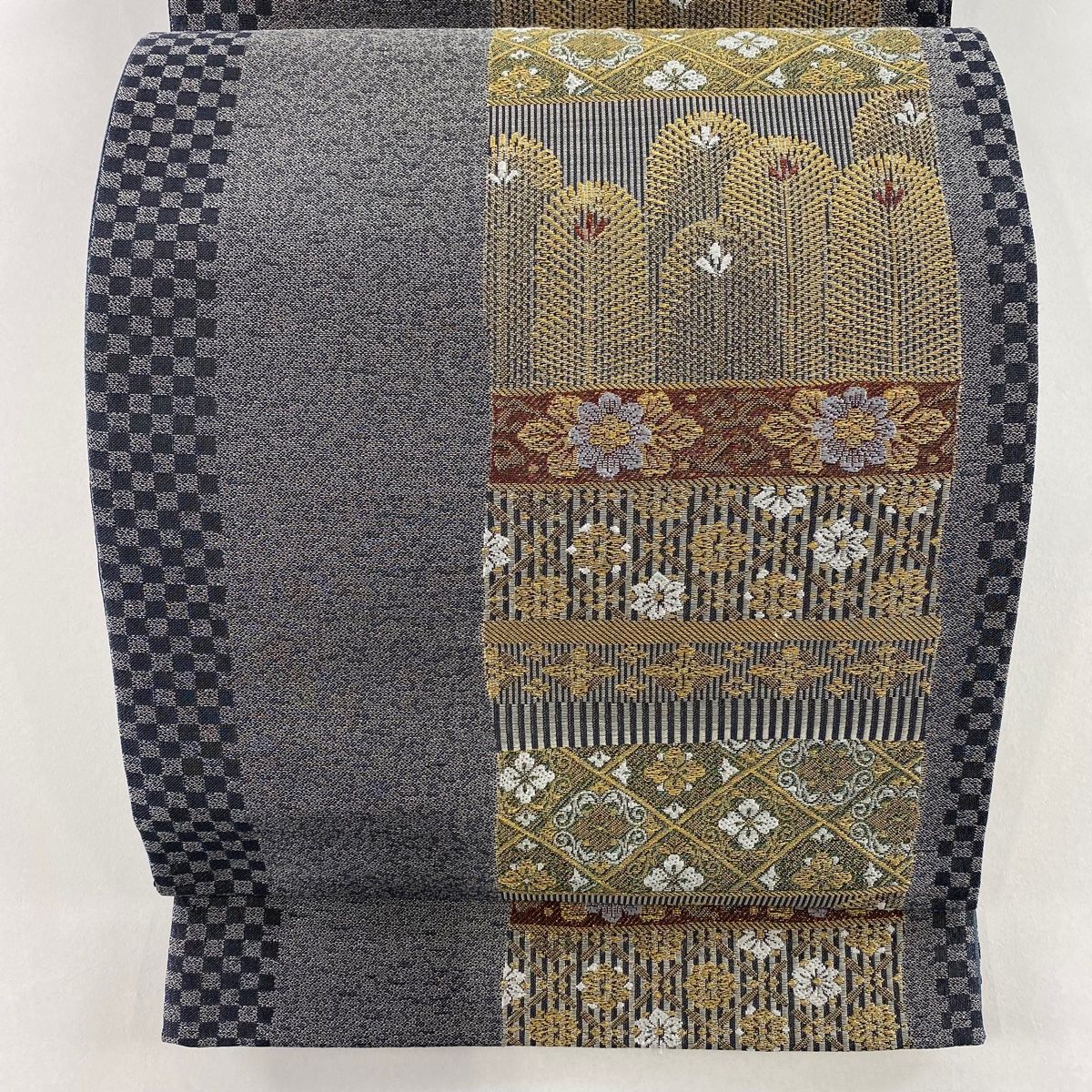 袋帯 美品 秀品 若松 花菱 金糸 灰色 六通 正絹 【中古】 - メルカリ