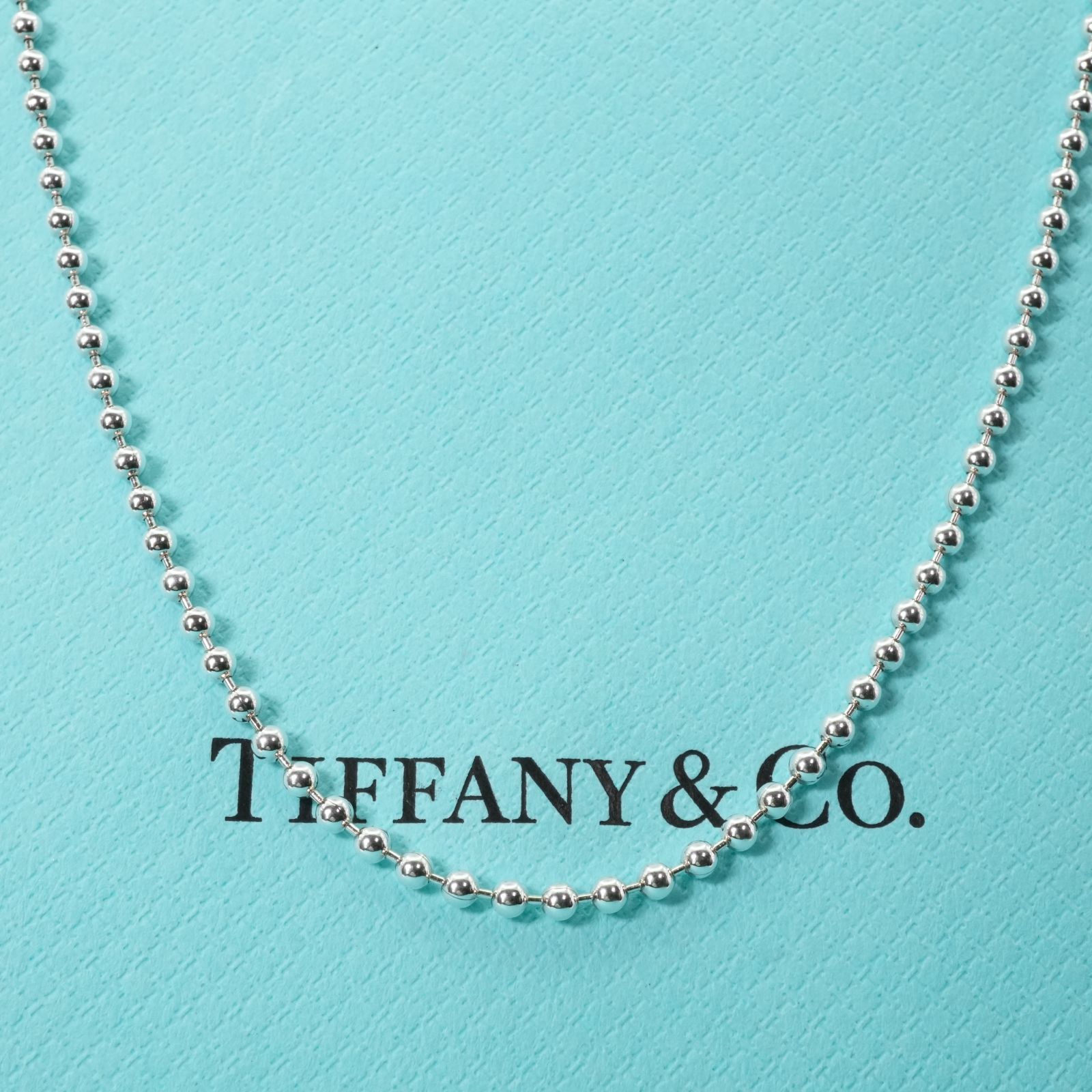 未開封/未使用　Tiffany　ティファニー　ネックレス　ボールチェーン付 極美品60cm ティファニー セミロングボールチェーン ネックレス