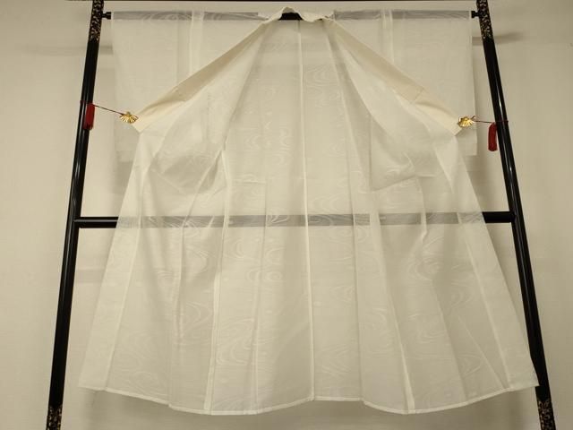 平和屋着物＊夏物 長襦袢 流水紋紗 象牙色 正絹 AABA9311jd