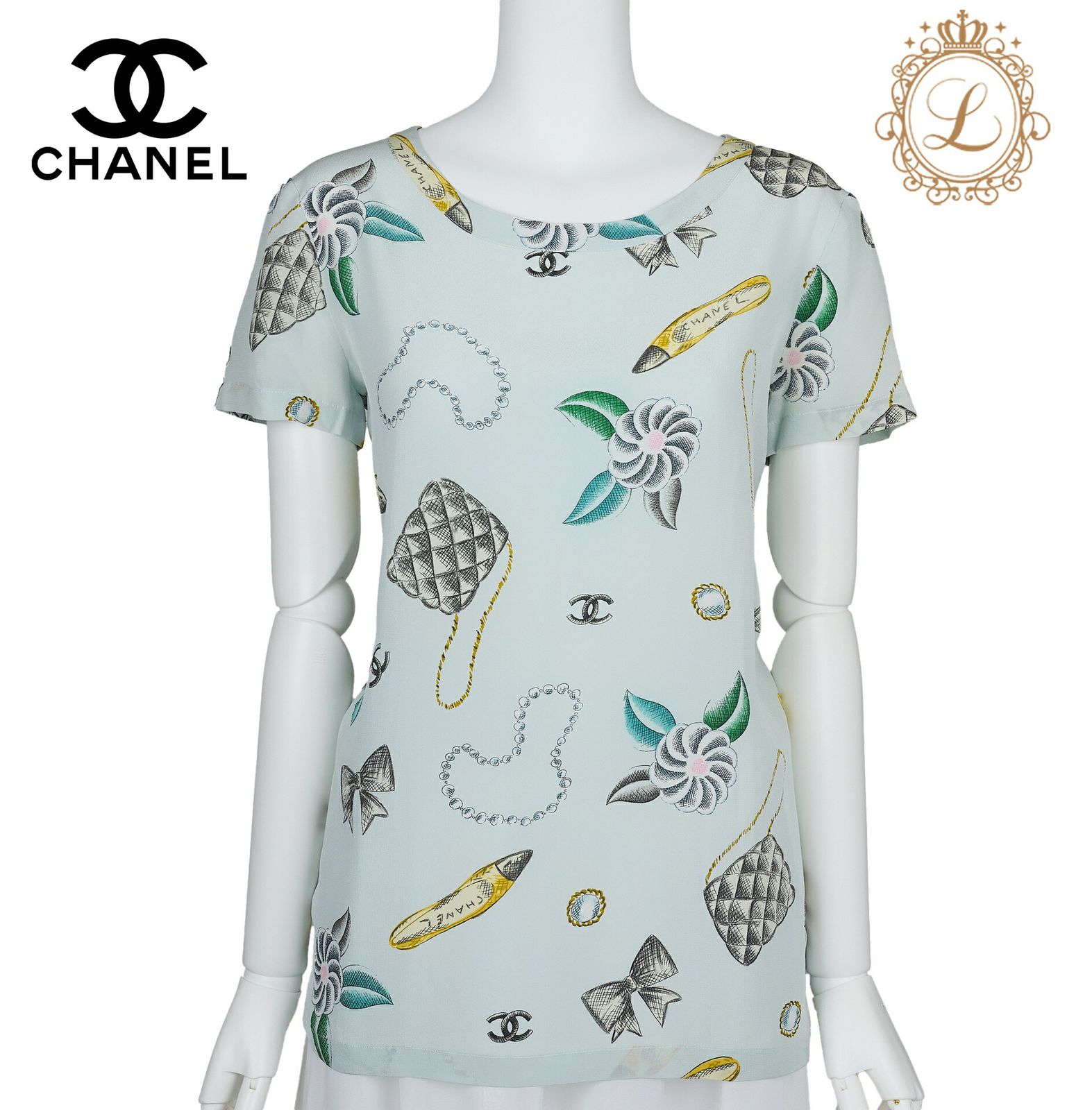 返品可】CHANEL シャネル ココマーク リボン カットソー