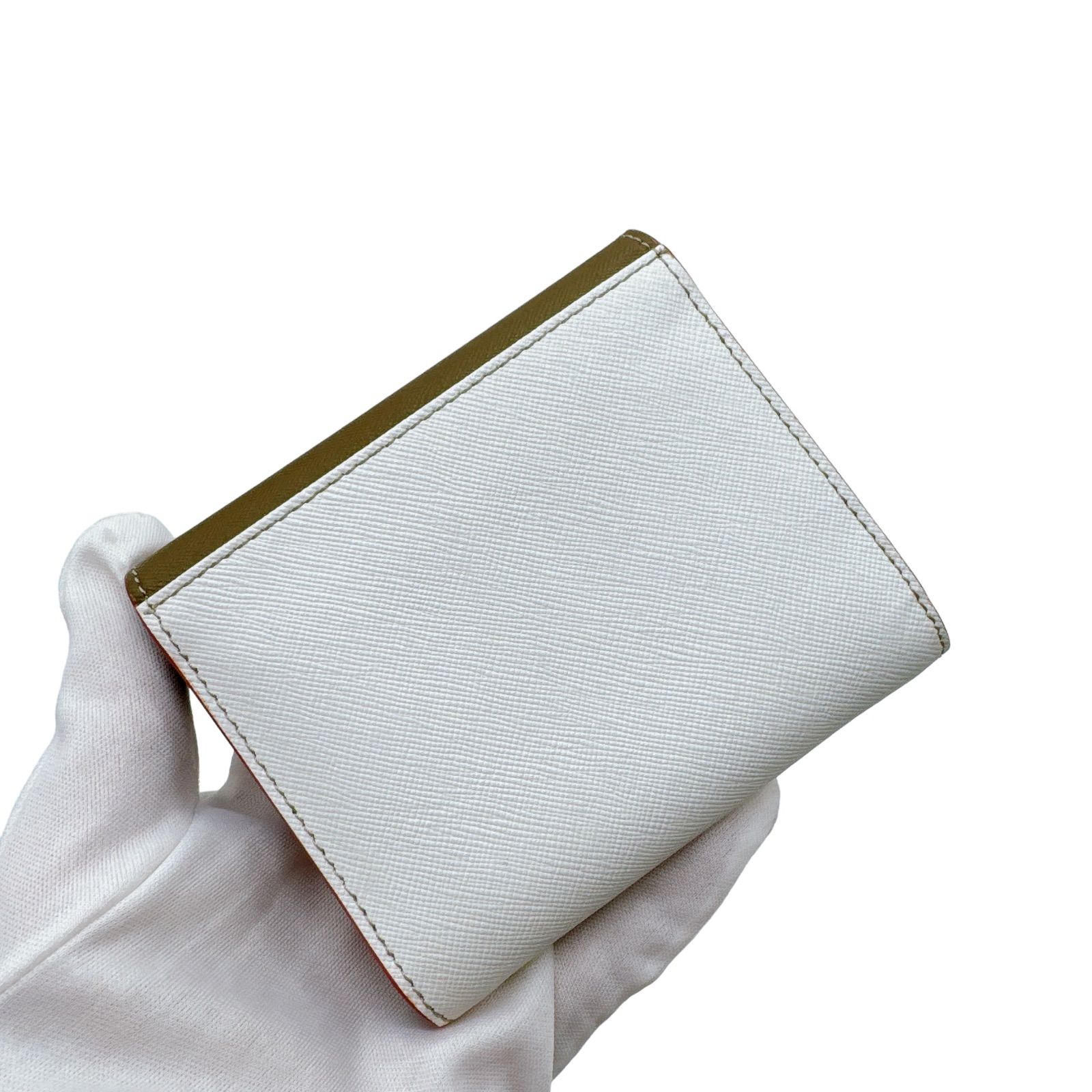 マルニ マルチカラー スクエアフラップウオレット 三つ折り財布 美品 