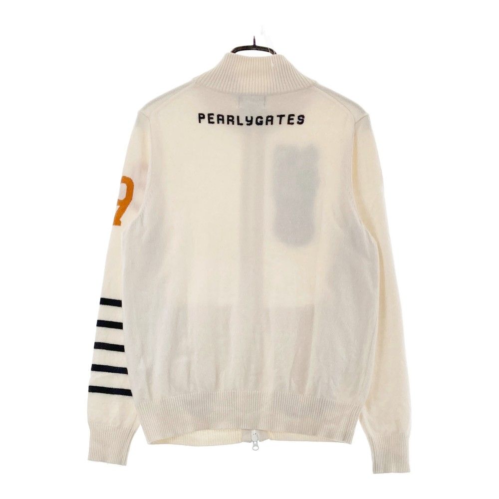 パーリーゲイツ ニットジップジャケット ロゴボーダー柄 ホワイト 4