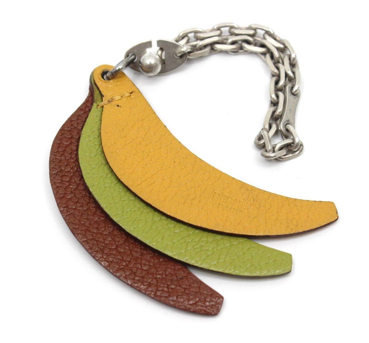 エルメス バナナ ばなな チャーム キーホルダー レザー チェーン シルバー フルーツ