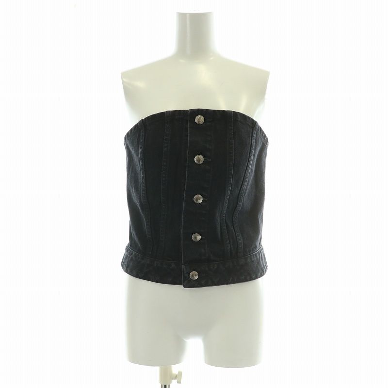 HYKE ハイク TWILL STRAPLESS TOP デニムビスチェ 1 HYKE】WHITE HYKE ハイク TWILL STRAPLESS TOP デニムビスチェ 1 HYKE】WHITE