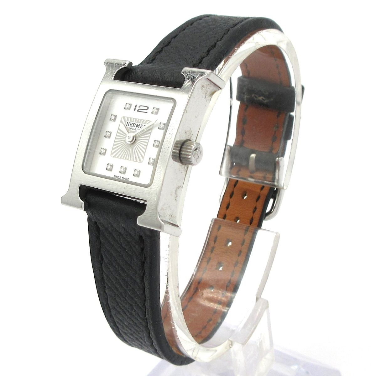 レディース SS|シェル文字盤|11Pダイヤインデックス|A刻印|革ベルト