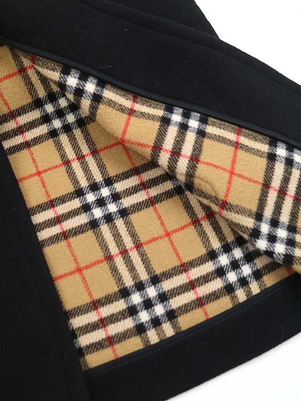 BURBERRY バーバリー バージンウールダッフルコート ブラック 34