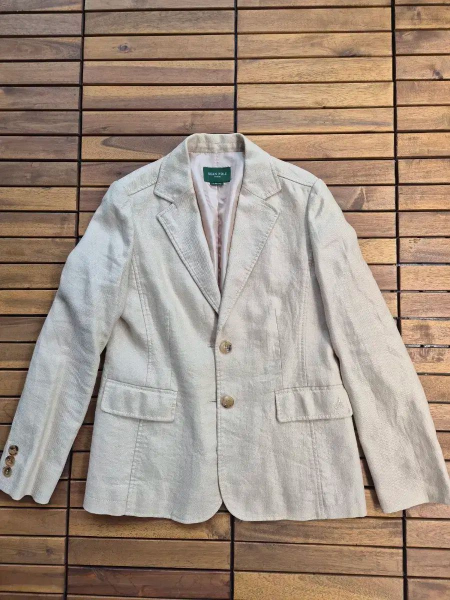 ビーンポール アイボリー リネンブレンド ジャケット 麻100％ 66サイズ