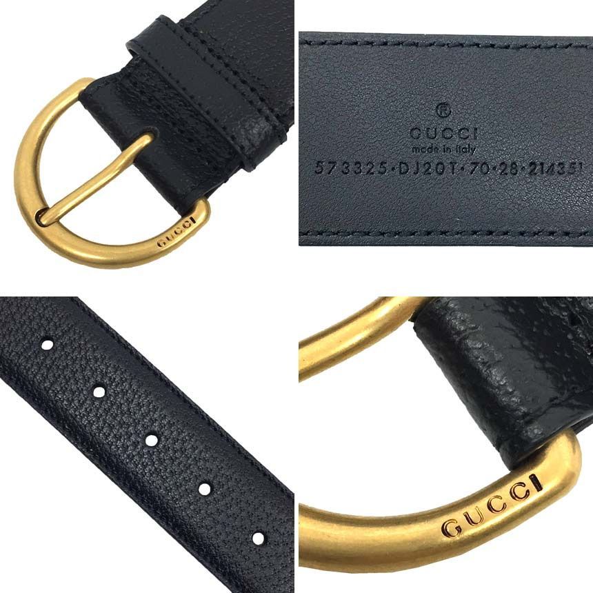 極美品✨ GUCCI ブラック レザーベルト GUCCI グッチ Gバックル レザー ベルト ブラック aq11685 - メルカリ