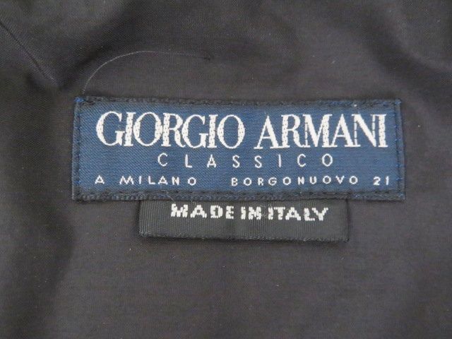 K01 GIORGIO ARMANI ジョルジオアルマーニ ナイロン ブルゾン ジャケット 44 ブラック 黒タグ