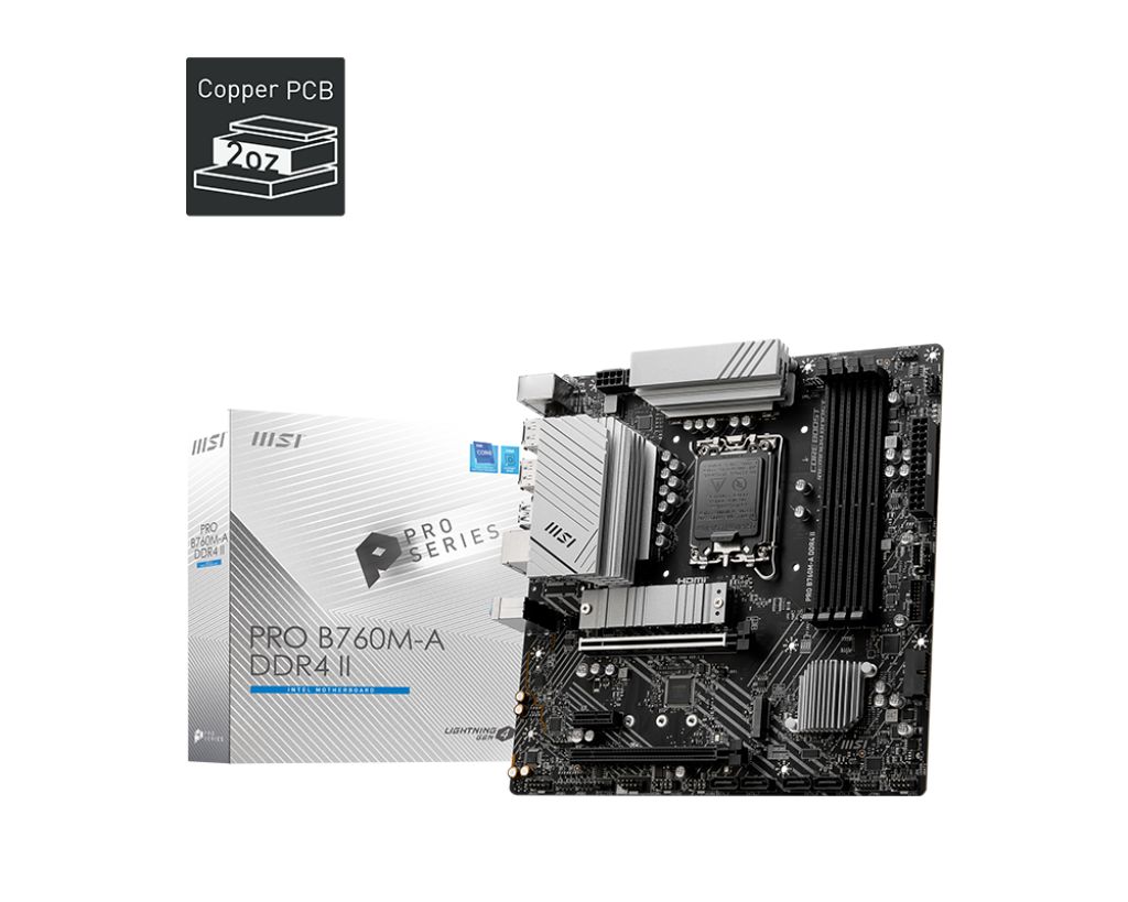 Msi PRO B760M-A DDR4 II マザーボード mATX HHDMI DP 4x スロット LGA 1700 2.5Gbps