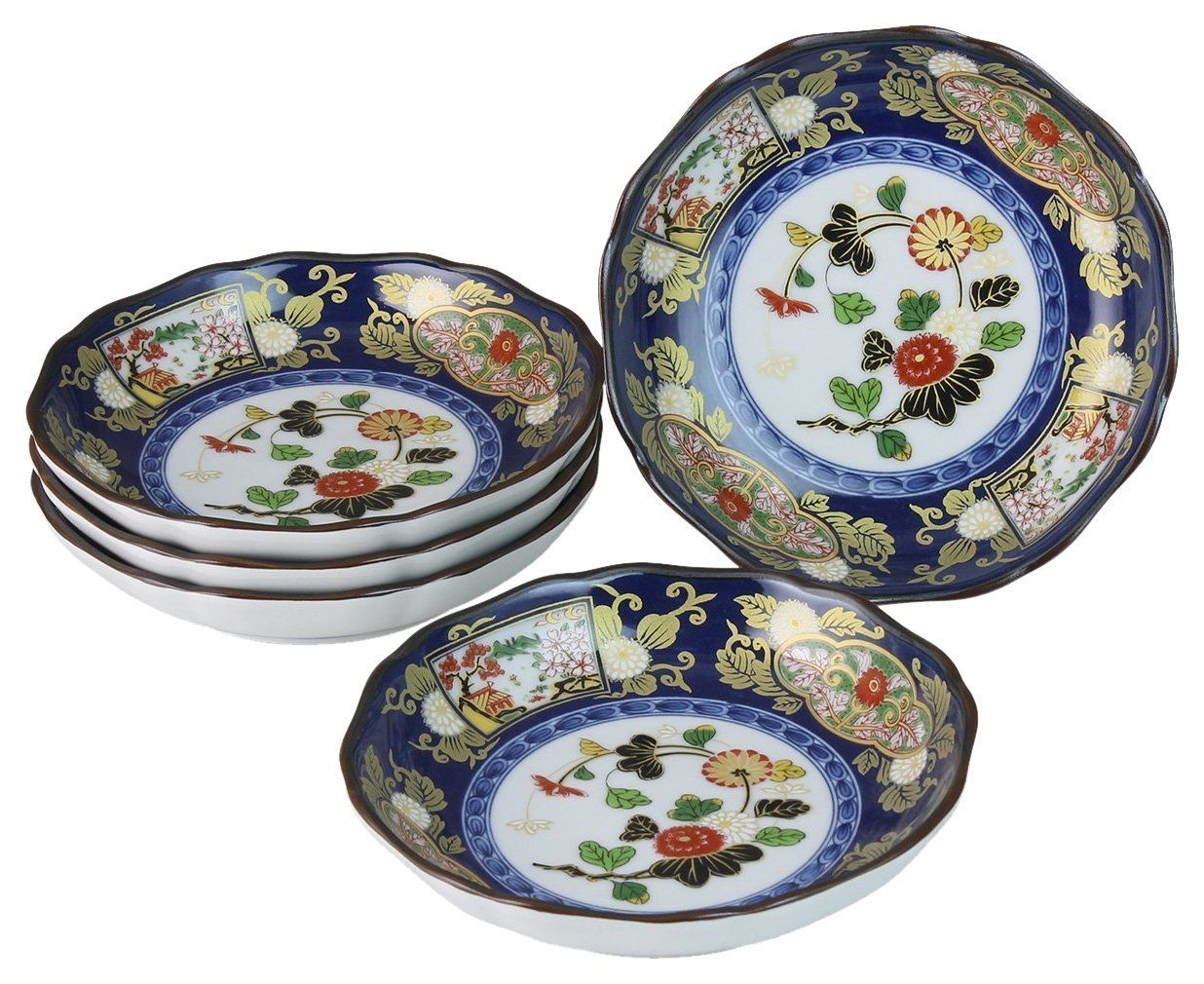 Porcelain/Size(cm) Φ14x3/No:604808 set x5pcs Plate Japanese 取皿
