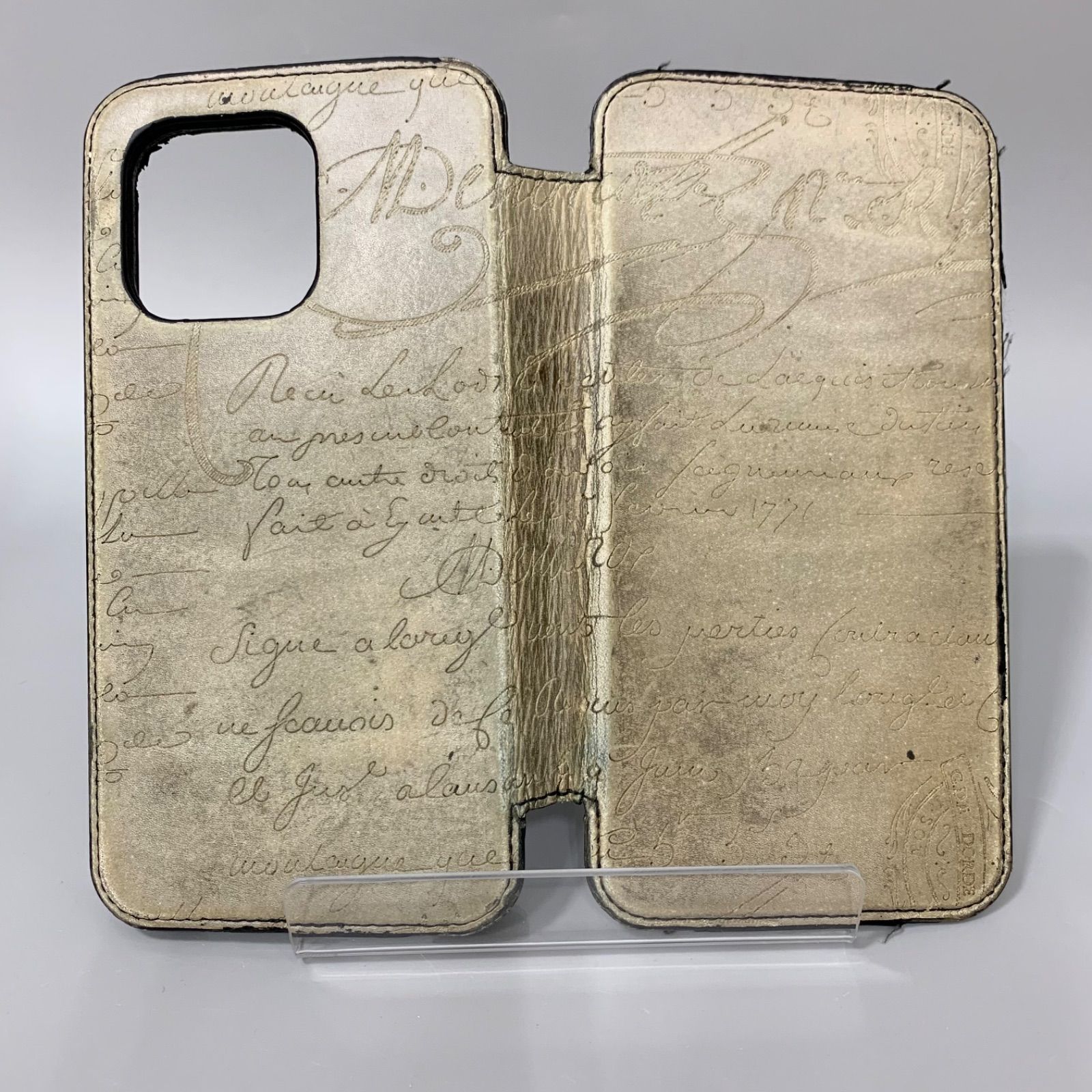 BERLUTI ベルルッティ iPhone13 Pro Maxケース グレー ユニセックス