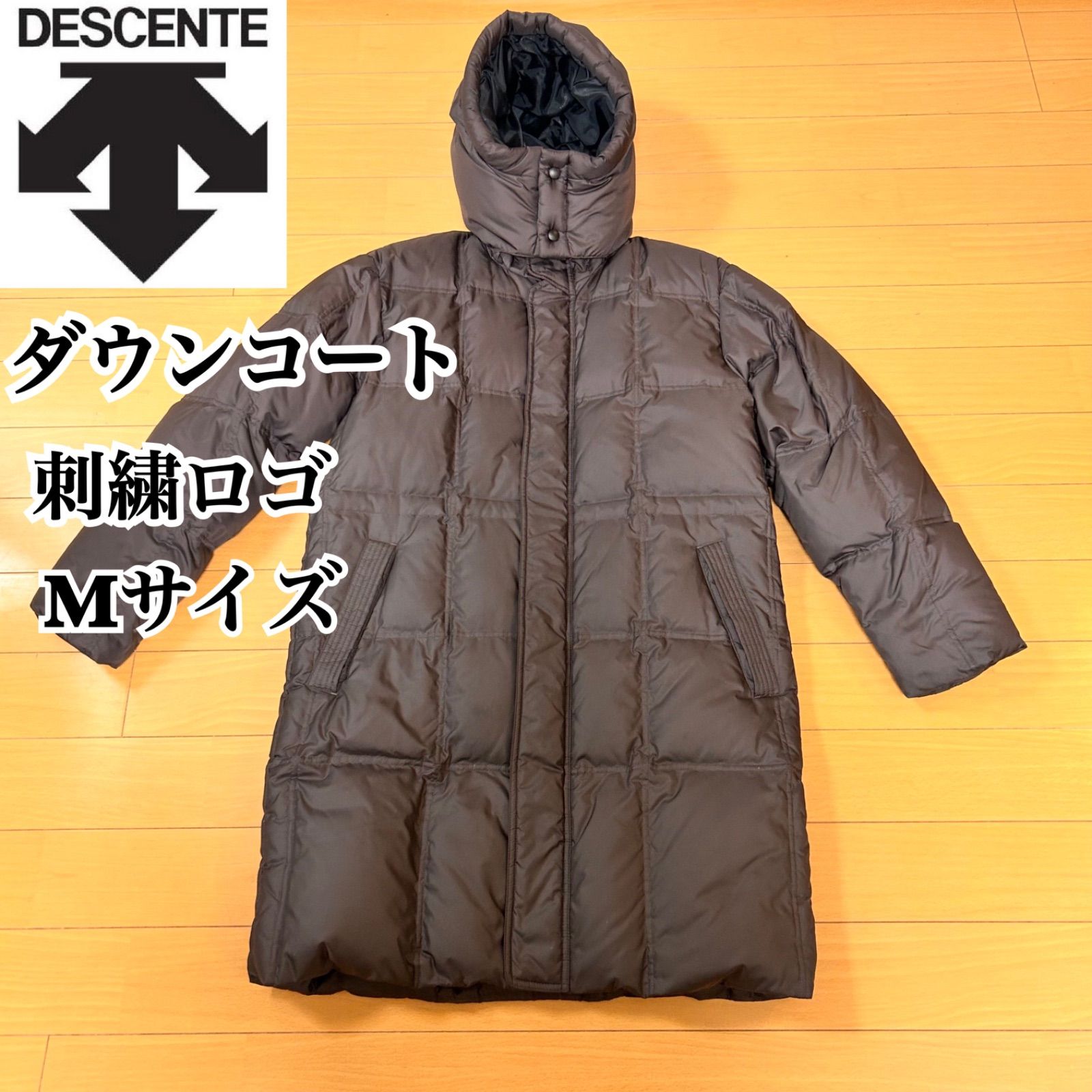 DESCENTE デサント ロングダウンコート フード付き ベンチコート