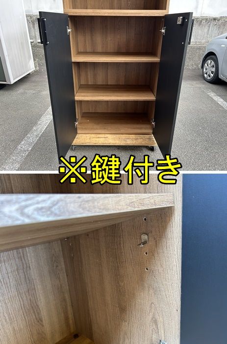 保証書付、新品送料無料。 一部地域送料無料 木製書庫 5段 上段オープン 下段両開き ブラウン×ブラック F-HA-319-1007A 【新入荷·数量限定】