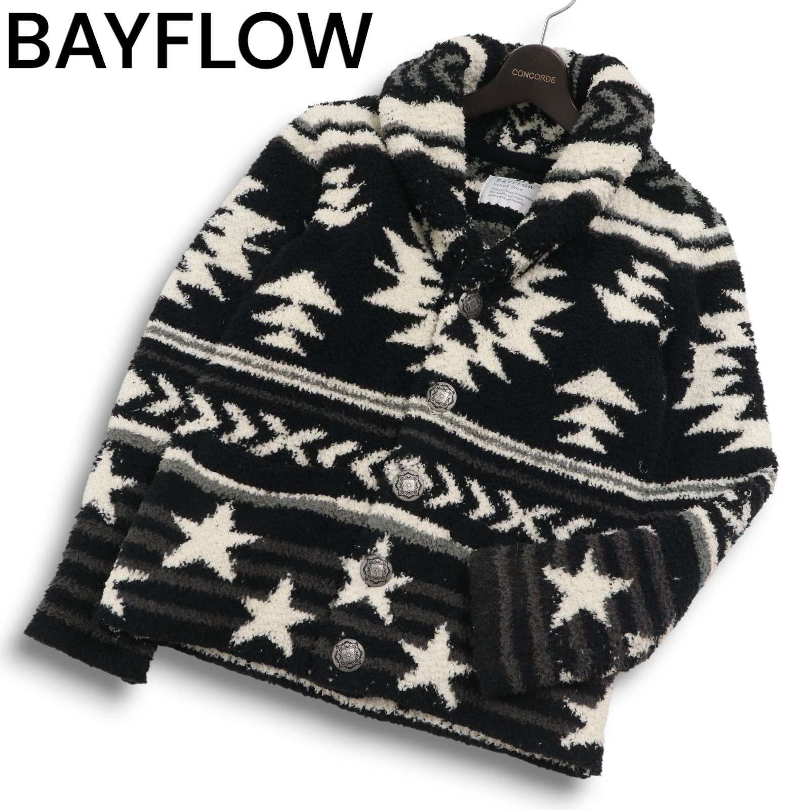 定価:9,790円　BAYFLOW ネイティブ柄ニット BAYFLOW ベイフロー 秋冬☆ ネイティブ柄 スター ボーダー ボア