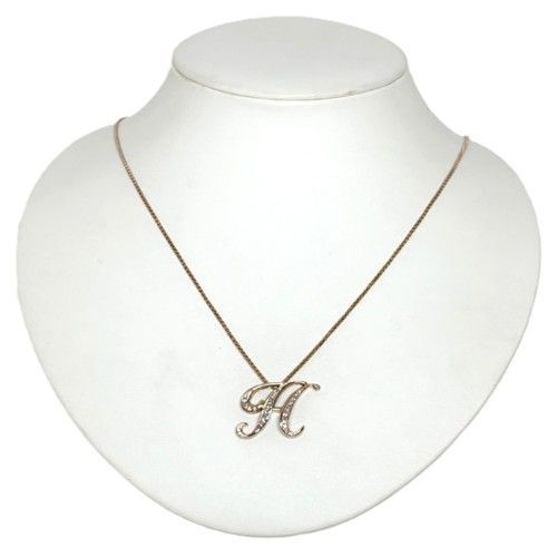 NOMBRE ノンブル アルファ イニシャル ネックレス H Mサイズ K18PG ダイヤモンド0.37ct ペンダント K18PG ピンクゴールド Au750 18金 アルファベット ペンダントトップ ALPHA 79658