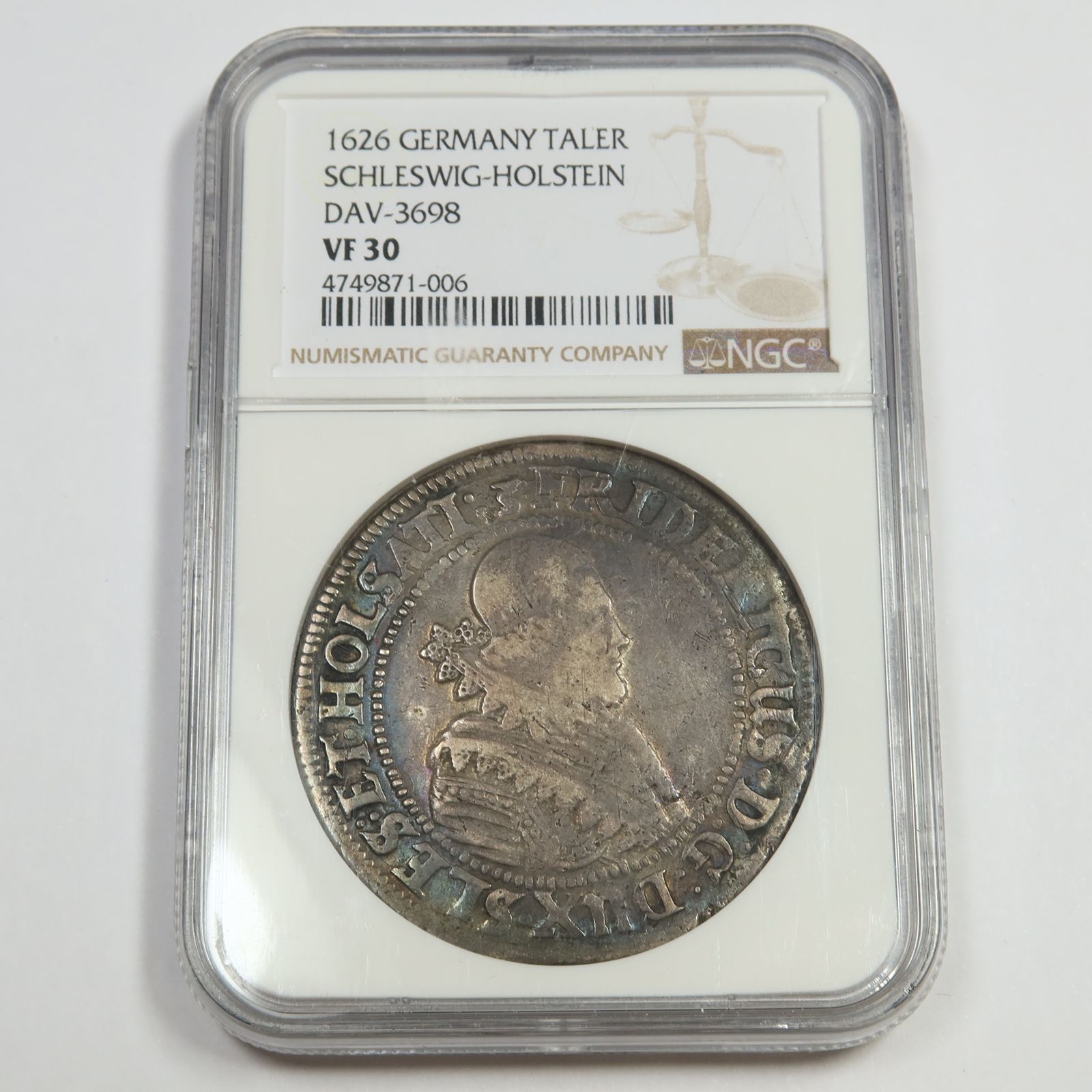 1626 NGC VF30 GERMANY Taler Schleswig - Holstein DAV - 3698 Coin