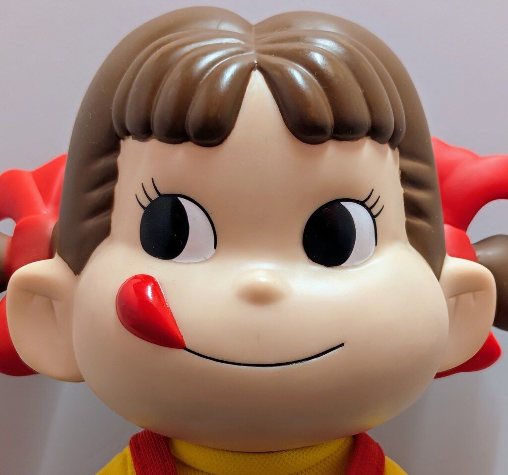 不二家 人形/箱厚110mm ペコちゃん人形 260mm ソフビ 260mm