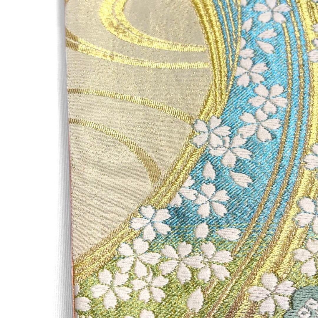 振袖帯　袋帯　桜　流水　観世水　鹿の子　煌びやか　着物　021a d 振袖帯 袋帯 桜 流水 観世水 鹿の子 煌びやか 着物 021a d - メルカリ