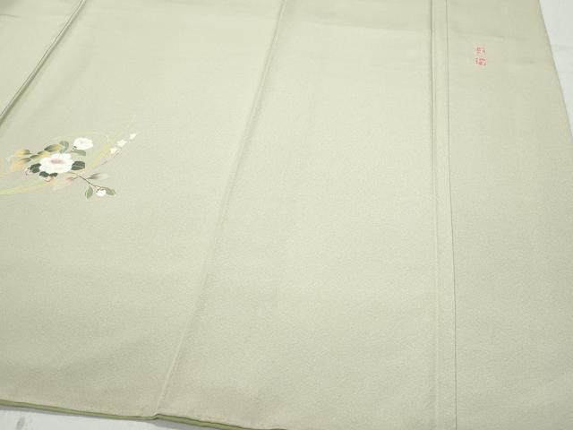 平和屋着物○京加賀友禅 松本健一 訪問着 草花文 正絹 逸品 CAAU9675vf