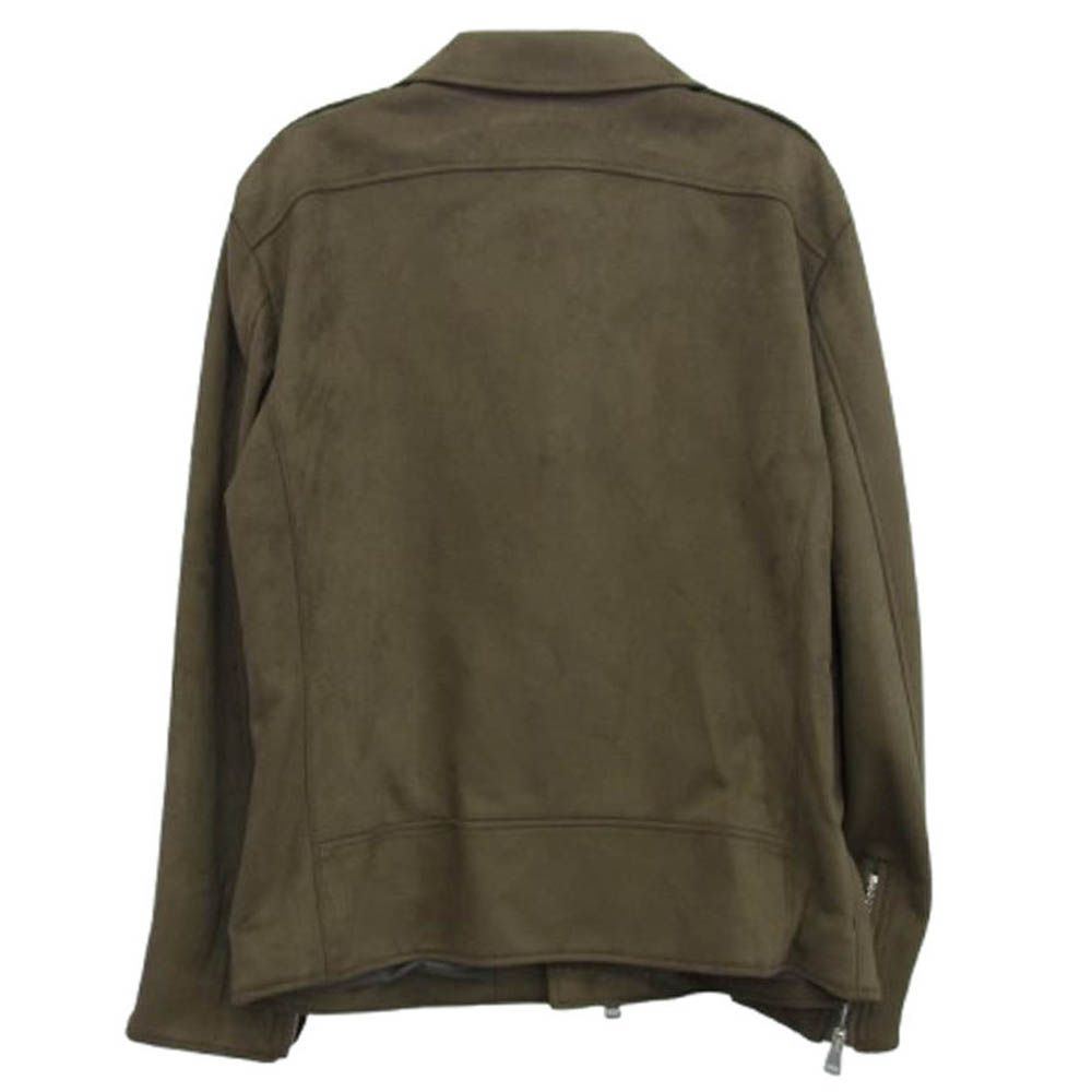 1piu1uguale3 ウノピュウノウグァーレトレ MRB664 POE465 フェイクレザー ダブル ライダースジャケット カーキ系 5