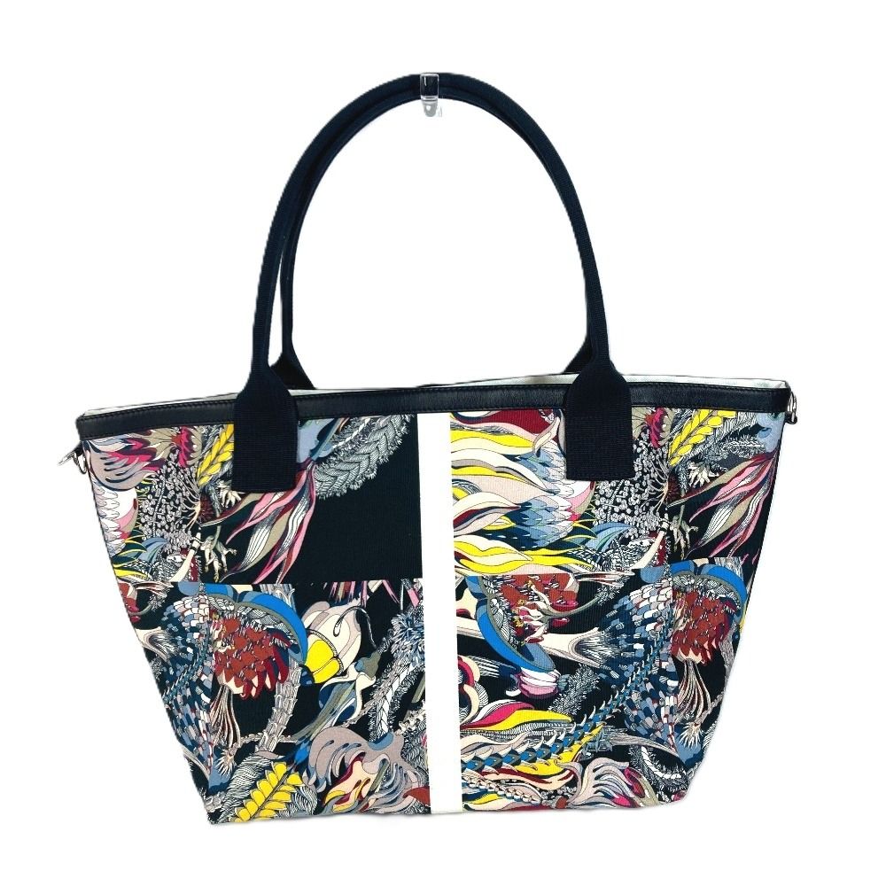HERMES エルメス トートバッグ 総柄 キャンバス ブラック - メルカリ