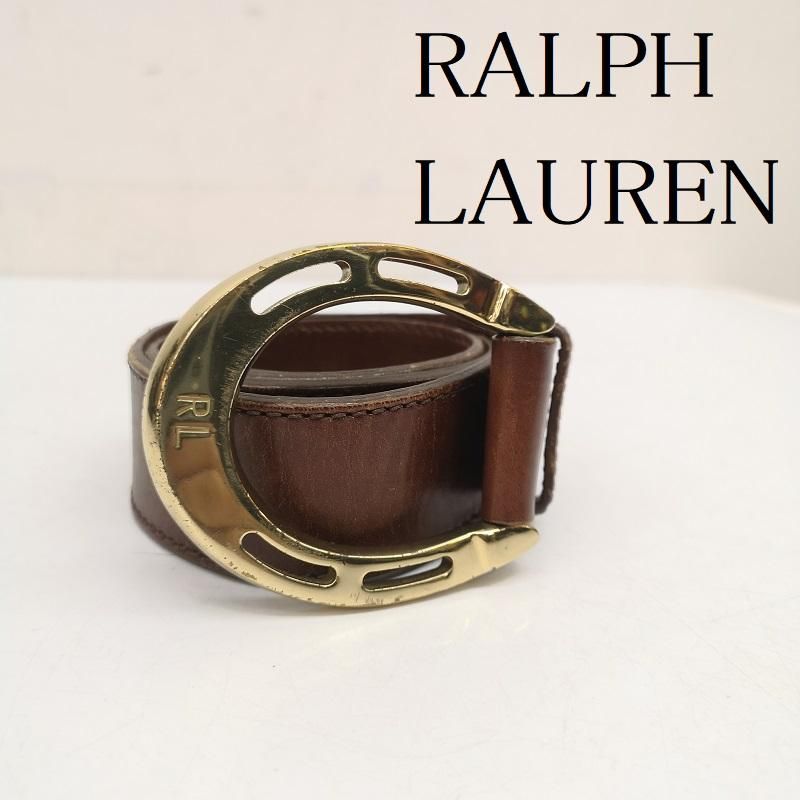 『ラルフローレン』レザー 蹄鉄バックル ベルト RALPHLAUREN ラルフローレン ベルト・バックル 馬蹄 蹄鉄型