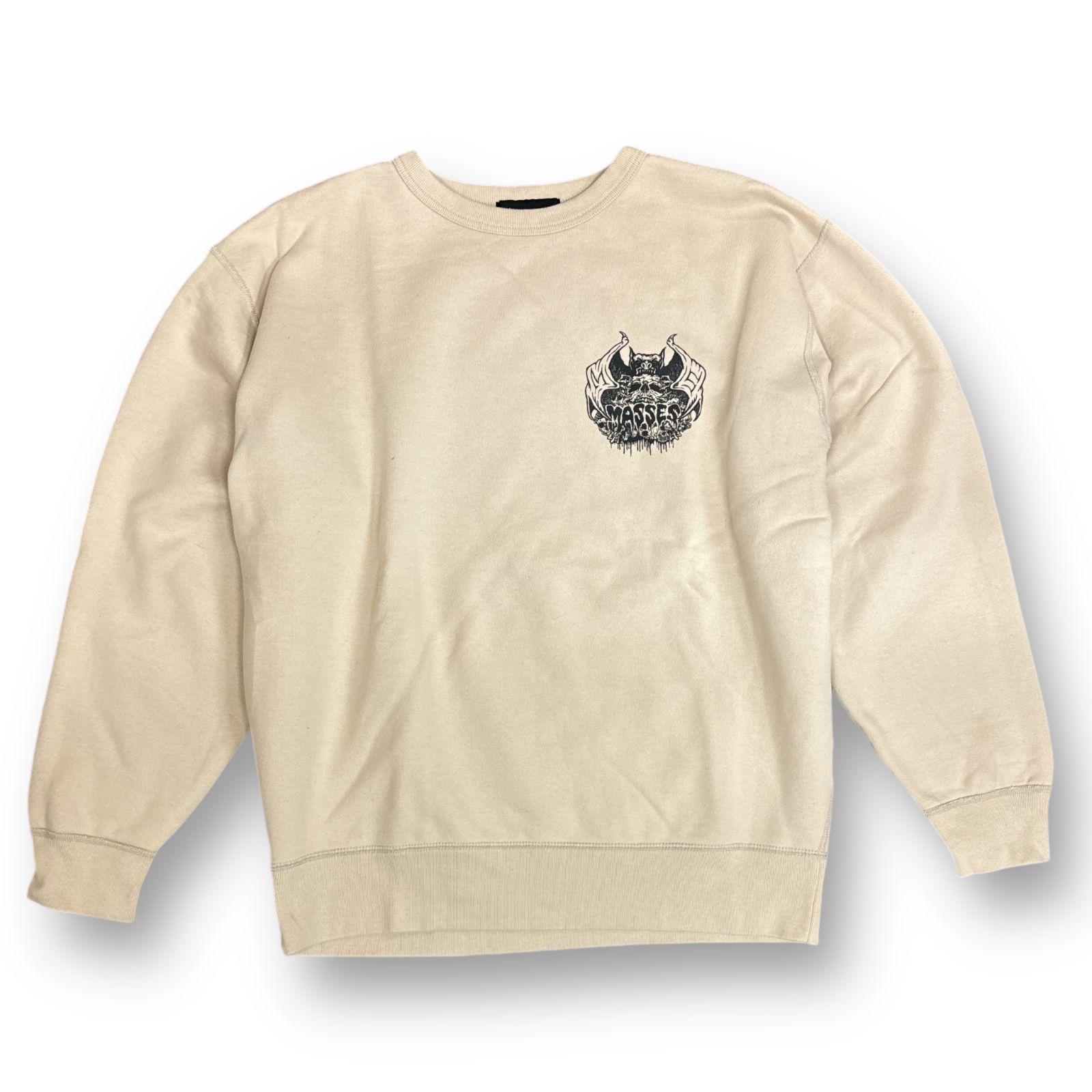 定価17600円 MASSES SWEAT CREW SKULLBAT スウェットクルースカル 