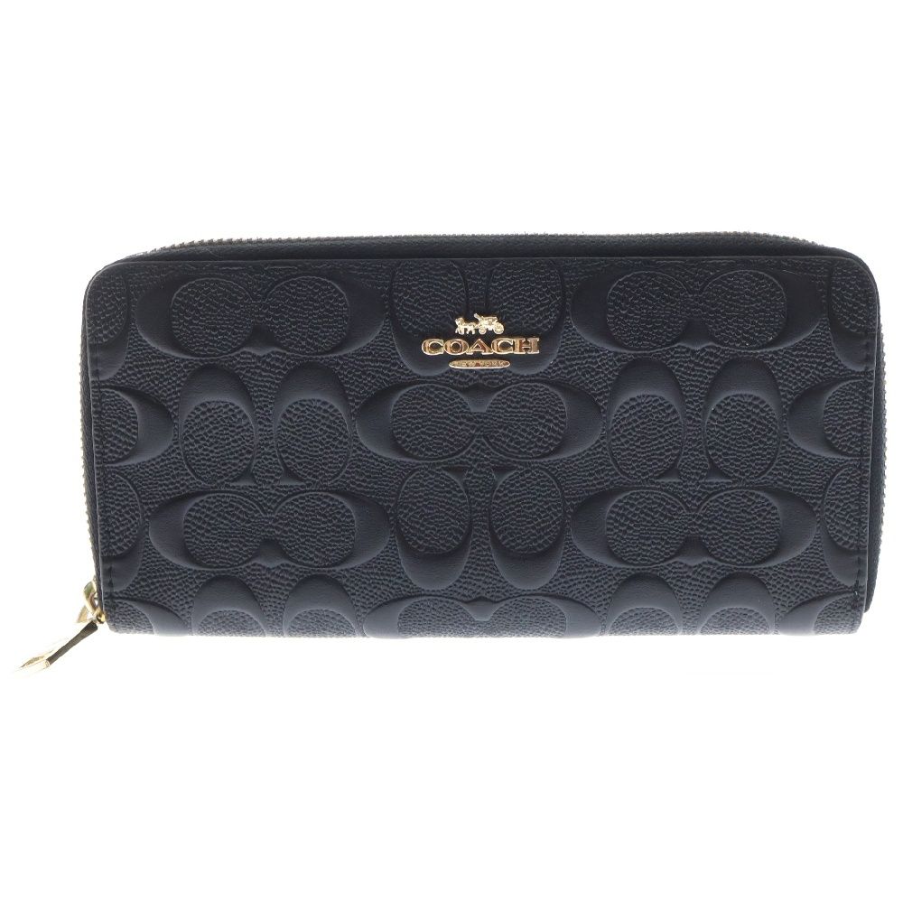 COACH (コーチ) Logo RoundZip Long Wallet ロゴ ラウンドジップ ロングウォレット 長財布 ブラック