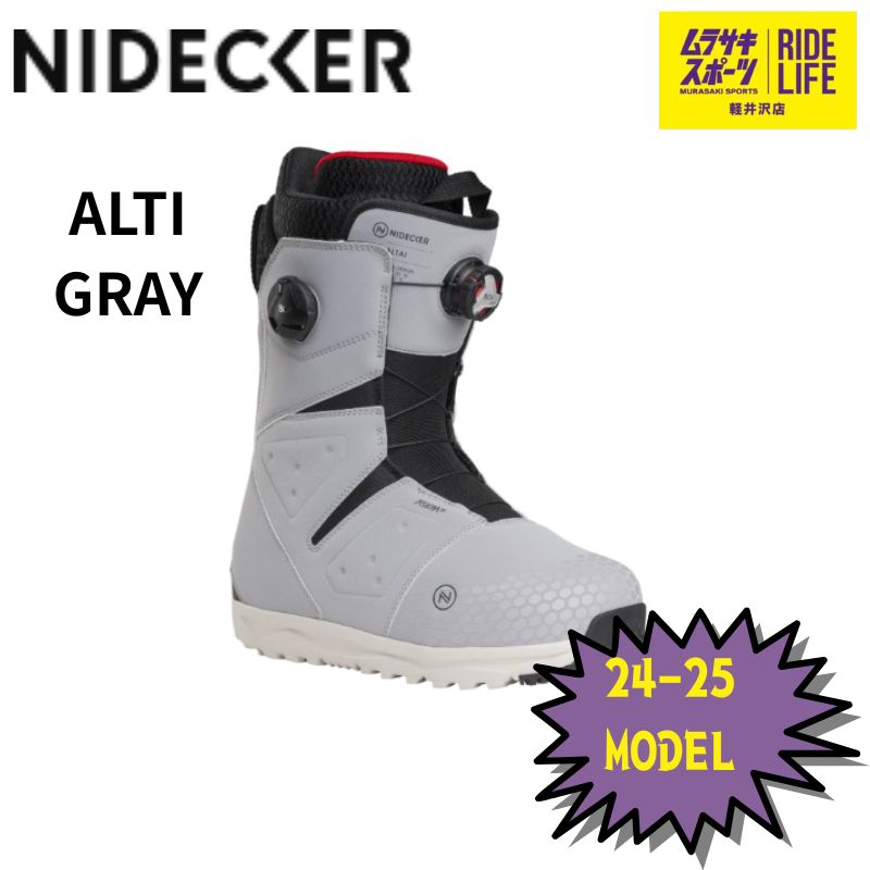 ムラスポ公式 NIDECKER ナイデッカー ALTI グレー 24-25 メンズ ブーツ スノーボード 30％OFF