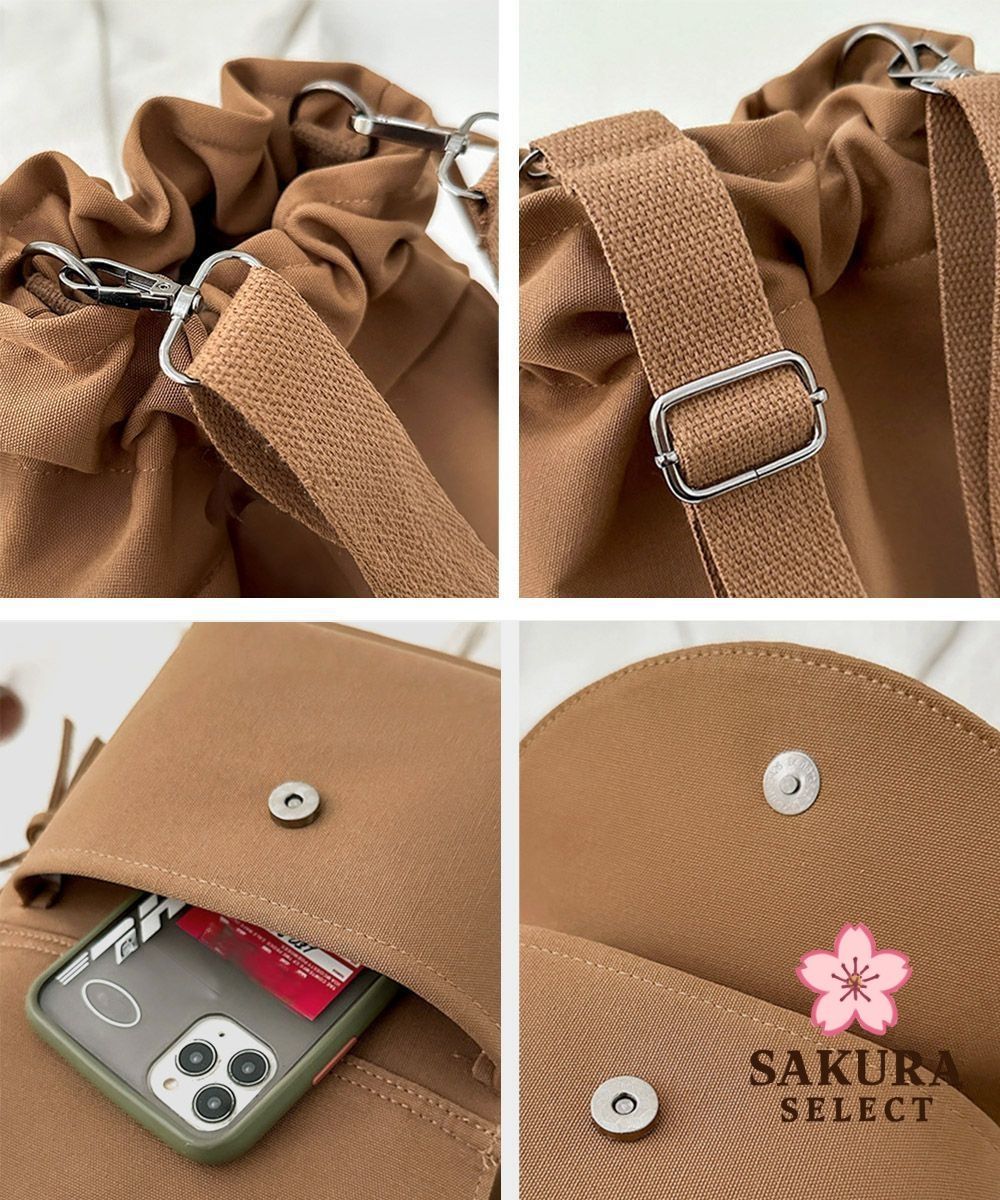ショルダーバッグ 2way バケットバッグ 軽量 キャンバス