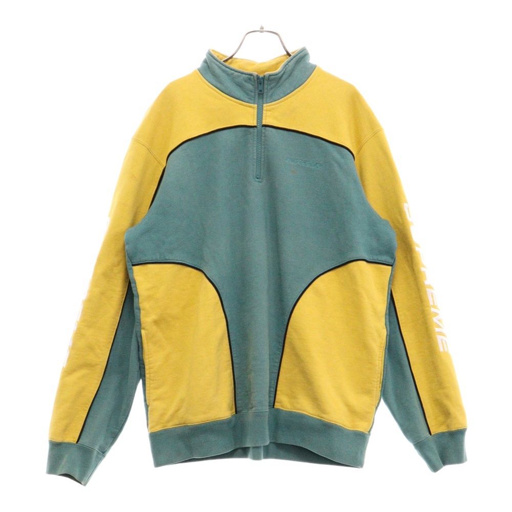 SUPREME (シュプリーム) 18AW Speedway Half Zip Sweatshirt スピードウェイ ハーフジップ プルオーバースウェット トレーナー イエロー/グリーン