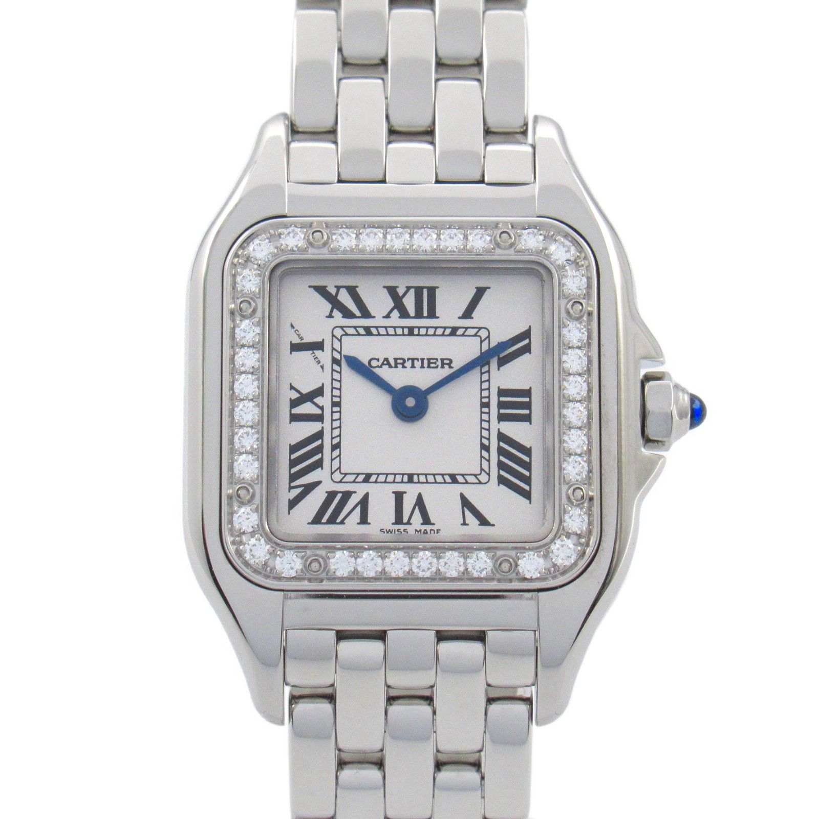 カルティエ CARTIER 腕時計 パンテールSM ダイヤベゼル W4PN0007 シルバー ステンレススチール パンテールSM ダイヤベゼル レディース Used A