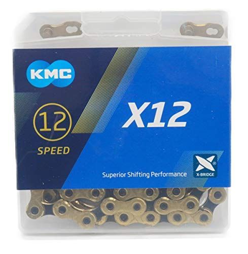 ゴールド/ブラック KMC X12 チェーン 12速/12S/12スピード/12speed 用 126Links (ゴールド/ブラック) [品]