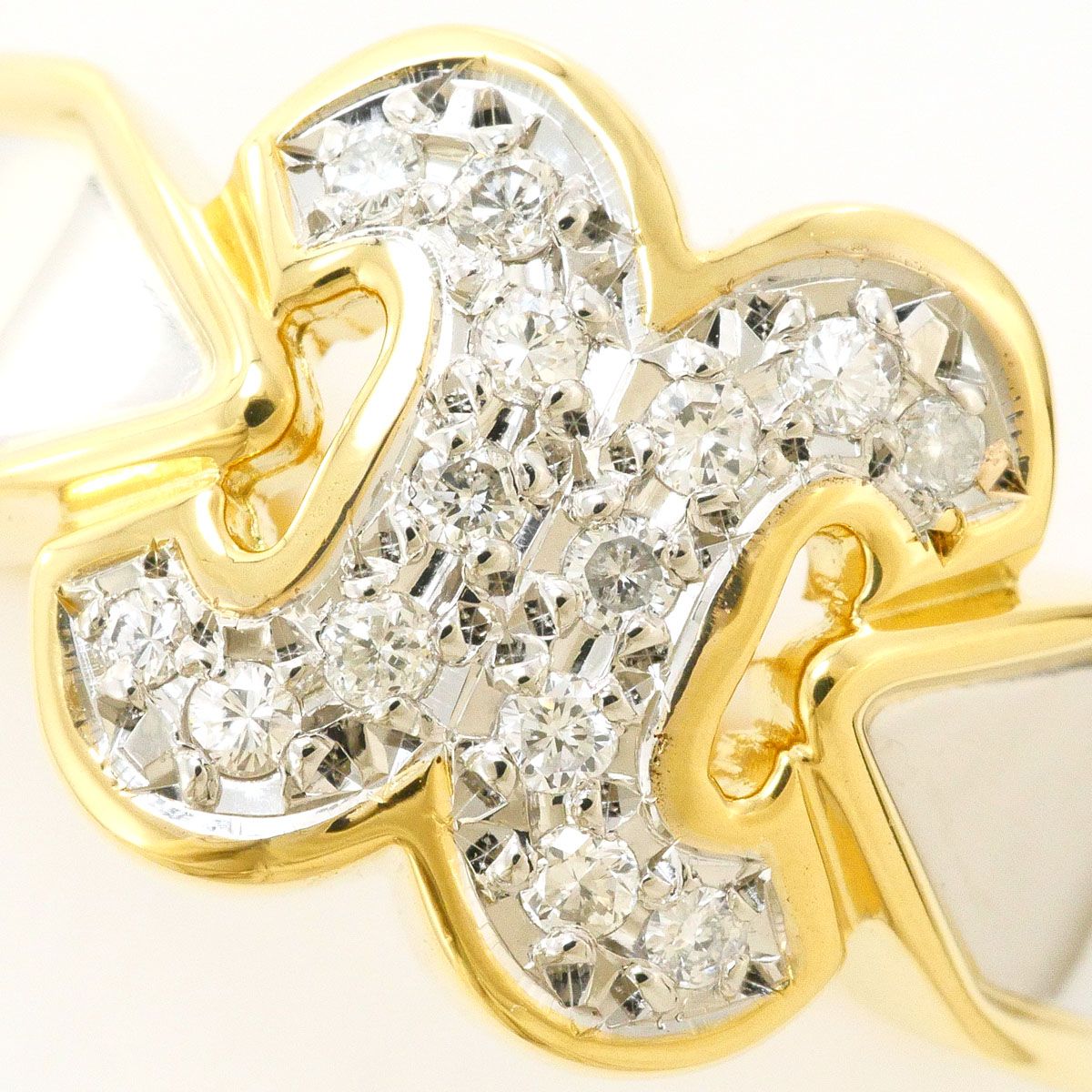 リング 指輪 PT900 プラチナ K18YG 12号 ダイヤ 0.16ct 鑑別書 総重量約6.5g