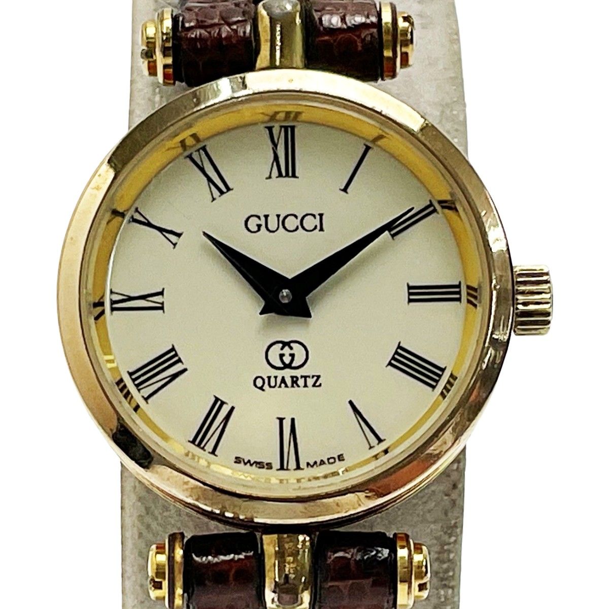 GUCCI グッチ シェリーライン アイボリー×ゴールド クォーツ アナログ 