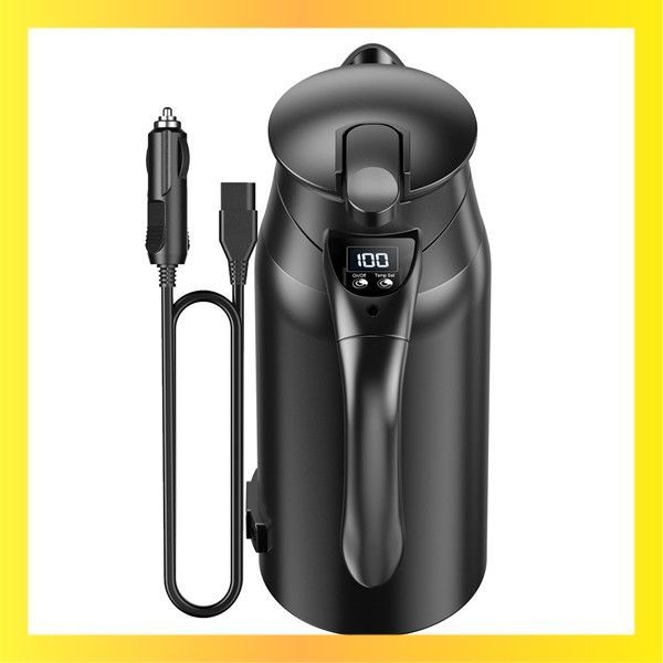 Color ブラック 55℃～100℃温度設定もできるし ブザーもある MACOLAUDER カー電気ケトル 800ml 車載用調理器具 車用湯沸かし器 車載電気ポット DC12V|24V デジタルディスプレイ 304ステンレス お湯 お茶 コ