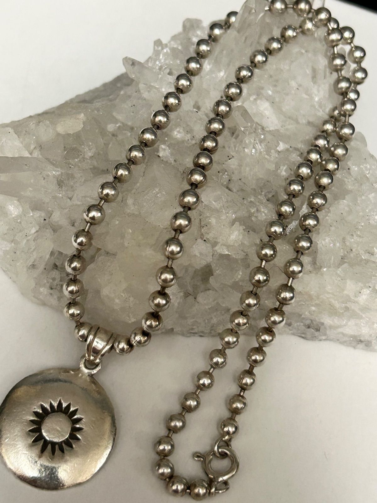 80年代MEXICO製ヴィンテージSILVER925FATボールネックチェーン