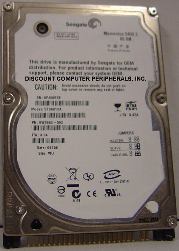 ST96812A Seagate 60GB IDE 44PIN 2.5