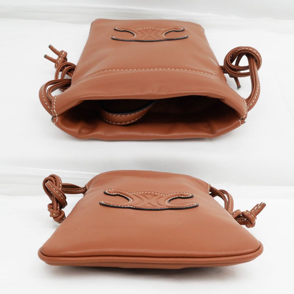 CELINE / キュイルトリオンフ ドローストリングモバイルポーチ イエロー CELINE】セリーヌ『キュイル トリオンフ ドローストリング
