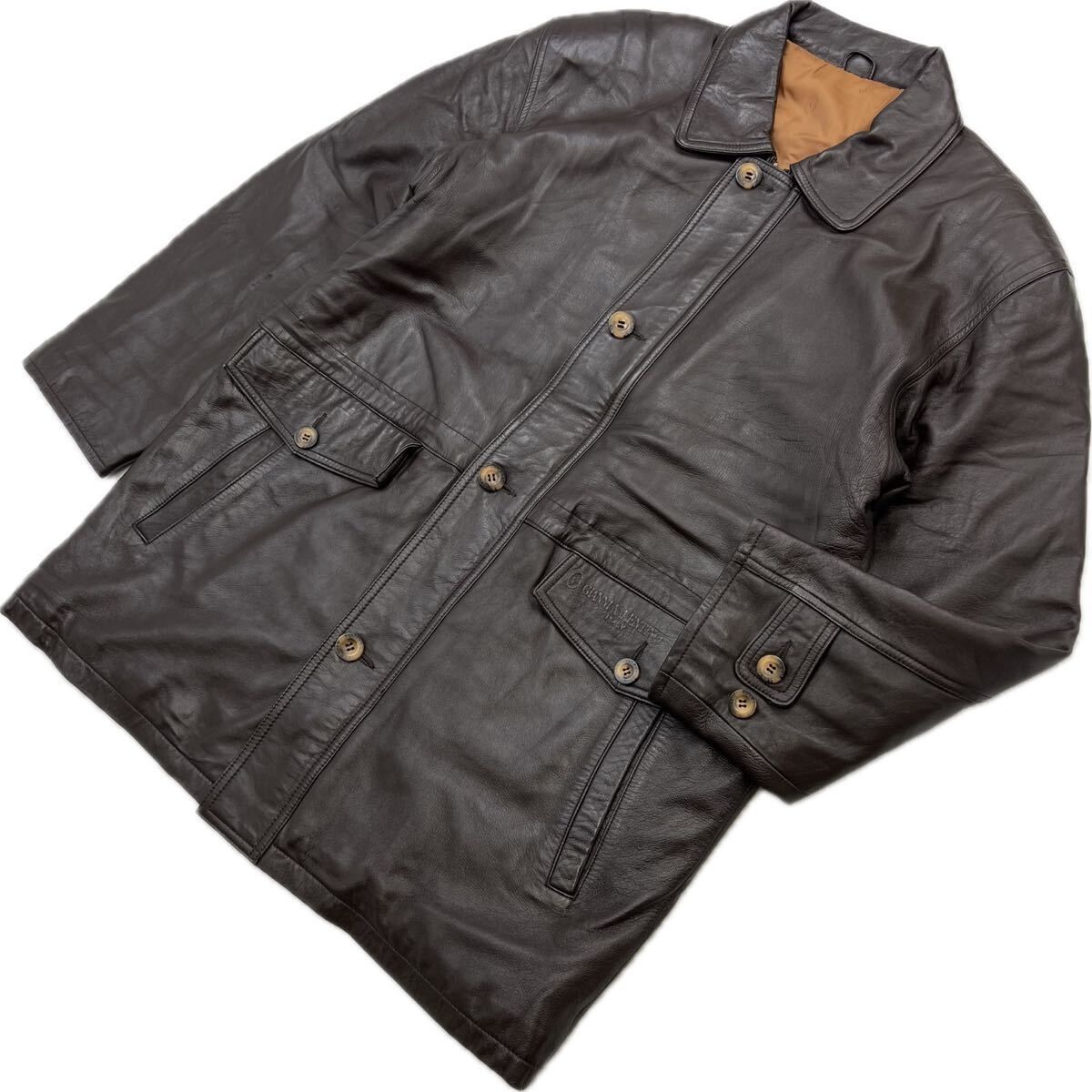 GIANNI VALENTINO ☆ イタリア製レザー 羊革 ラムレザー カーコート