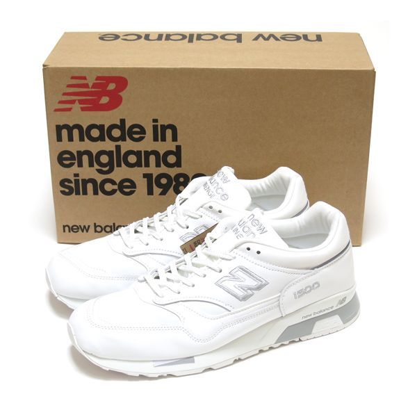 NEW BALANCE M1500WHI WHITE LEATHER MADE IN ENGLAND US12 30cm