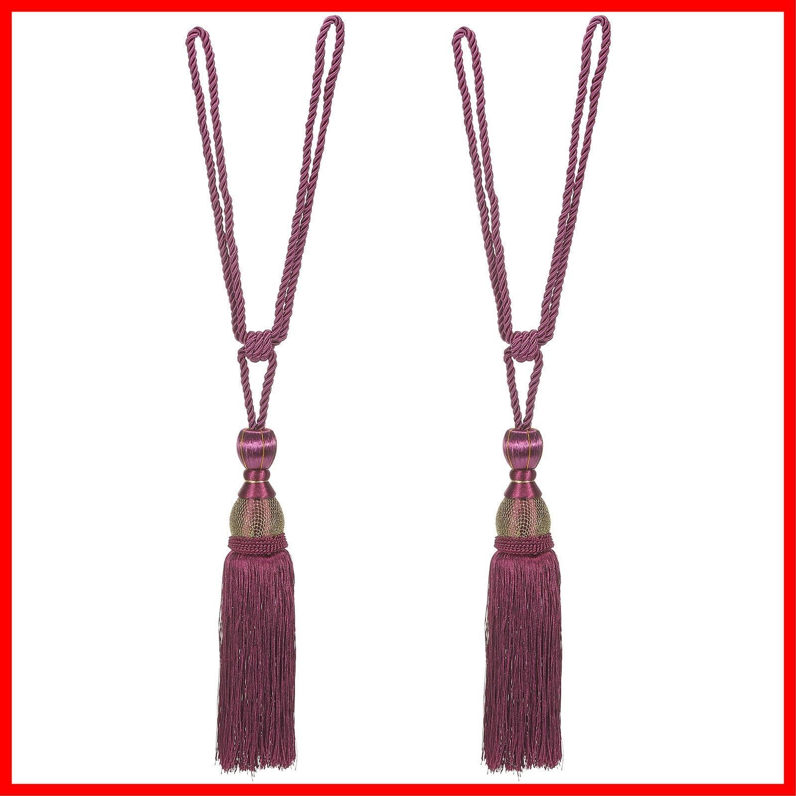 カーテンタイバック 2個パック ハンドメイドカーテンホールドバック 装飾ドレープタイバック リビングルーム オフィス用 工具不要 2 パックリボン刺繍 カーテンタイバックカーテンドレープ用手作りホールドバック中国風タッセルカーテンタイバックロープホールドバック ... カーテンホールドバック タッセル 2個 カーテンタイバック 手作り 編組 ドレープ タイバック オフィス ホームデコレーション (C