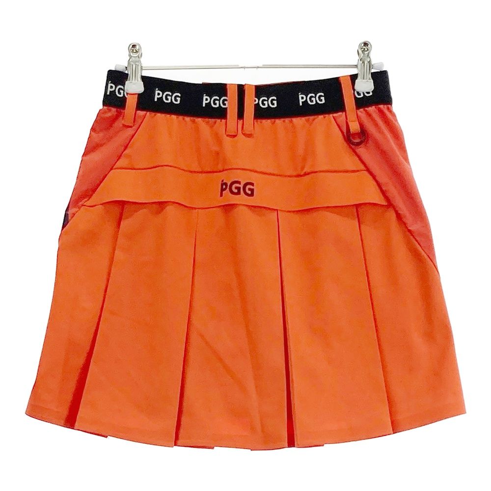 PEARLY GATES 公式 プリーツスカート オレンジ/ホワイト パーリー
